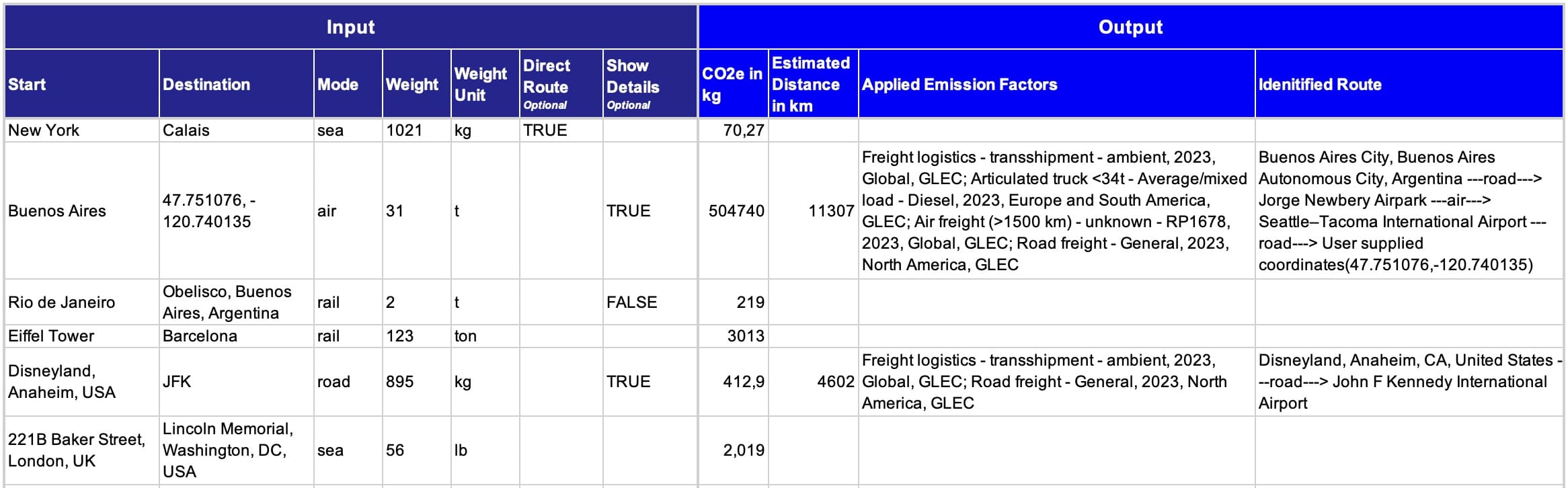 Calculate Freight