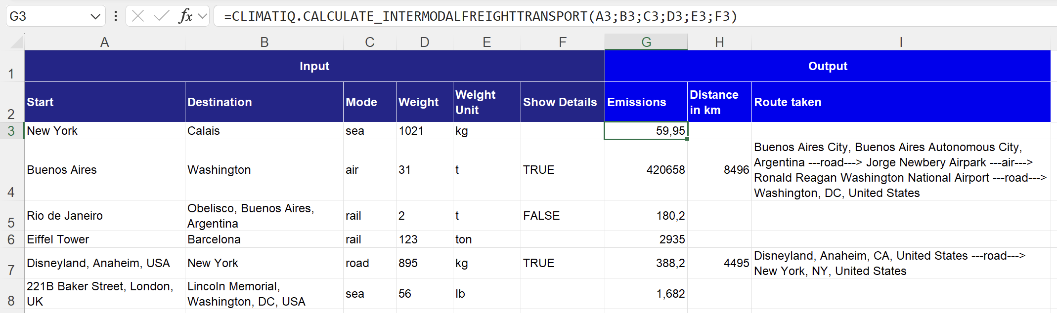 Calculate Freight