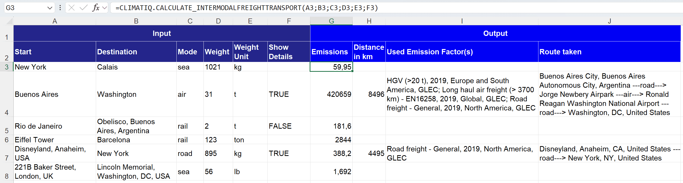 Calculate Freight