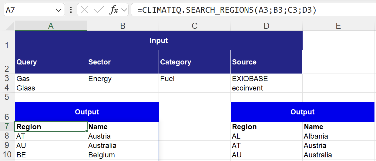 Search Regions