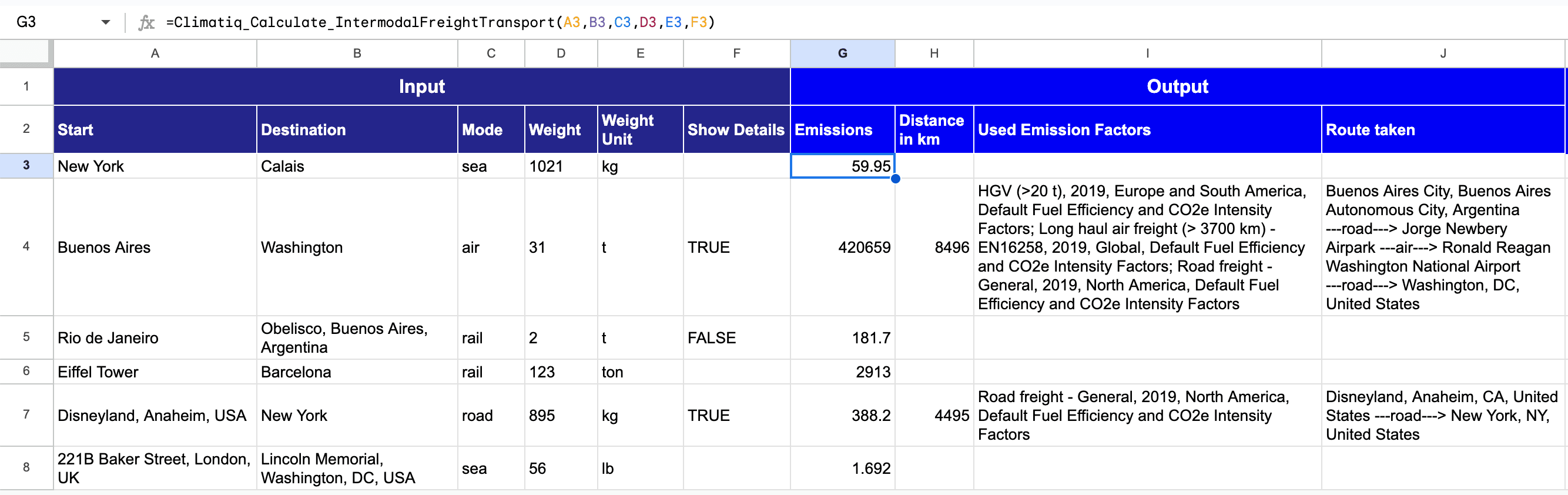 Calculate Freight