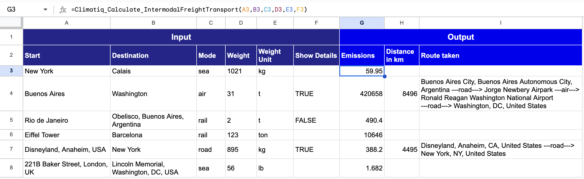 Calculate Freight