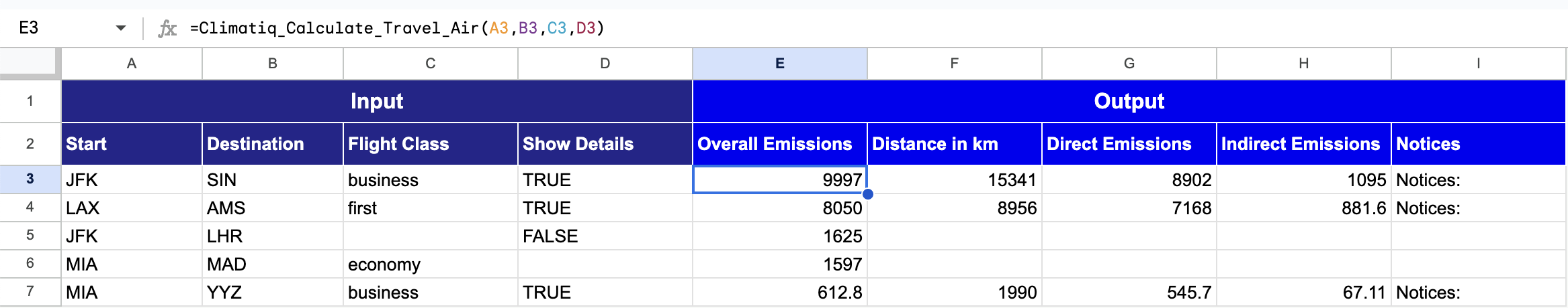 Calculate Travel Air