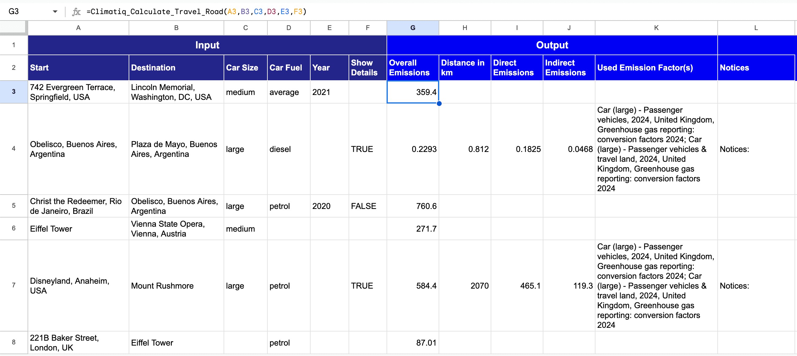 Calculate Travel Road