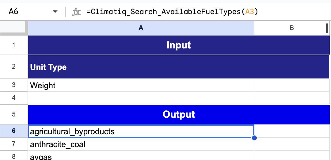 Search Fuels Types