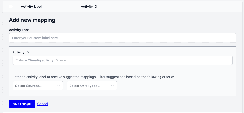 Empty custom mapping